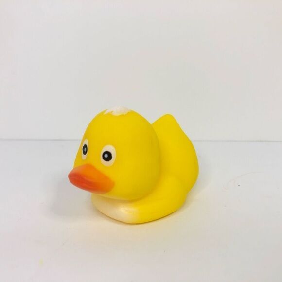 cititoy yellow rubber duck white hair and chest 1.5 inches vntage 90s - Picture 3 of 9